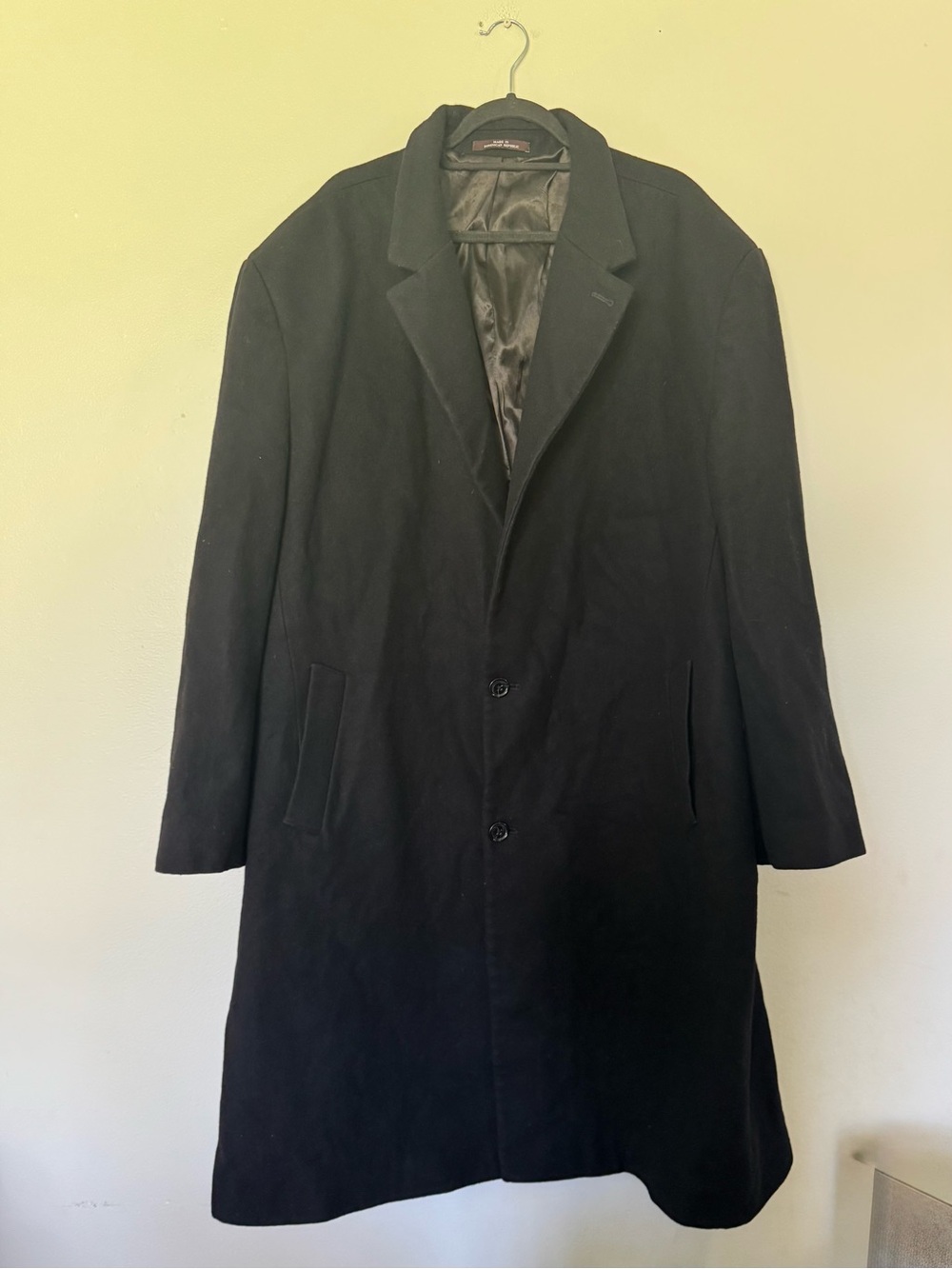 Michael Kors Men's Black Wool Overcoat 58R